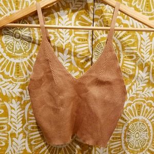 Tan Tobbed Crop Top